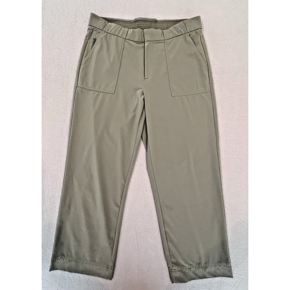 Athleta Olive Green Cropped Track Pants